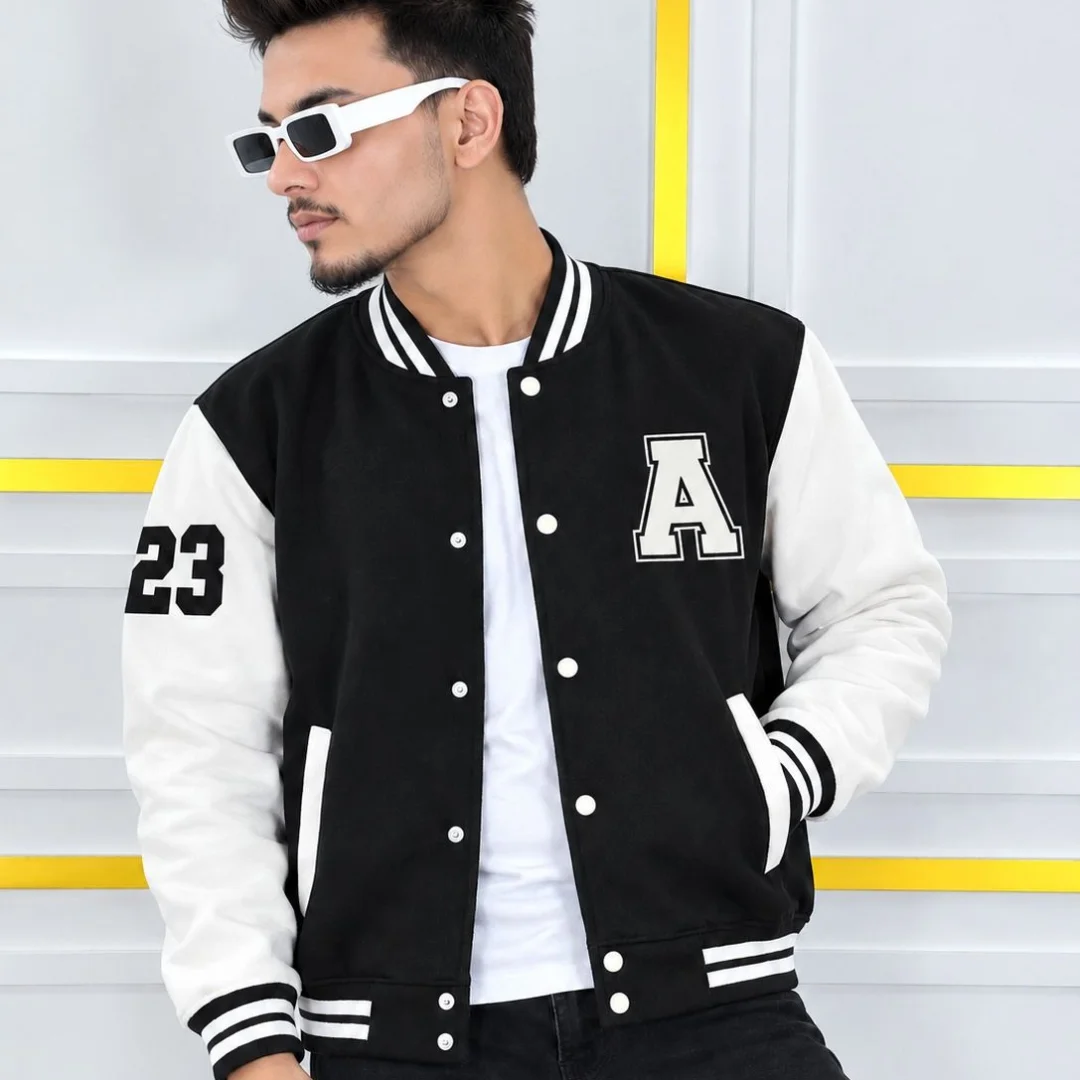 Stylish Cotton Varsity Jacket — image 3