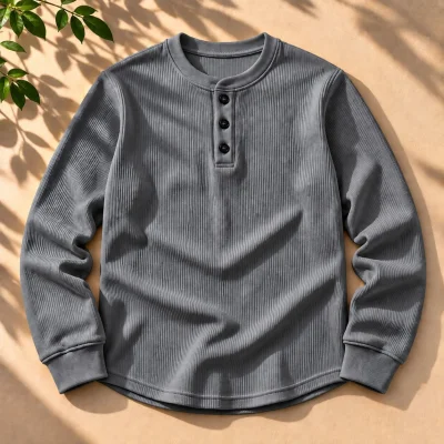 Stylish Placket Button Sweatshirt — ছবি 1