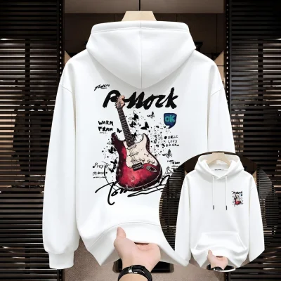 Stylish Solid Printed Cotton Hoodie — ছবি 1