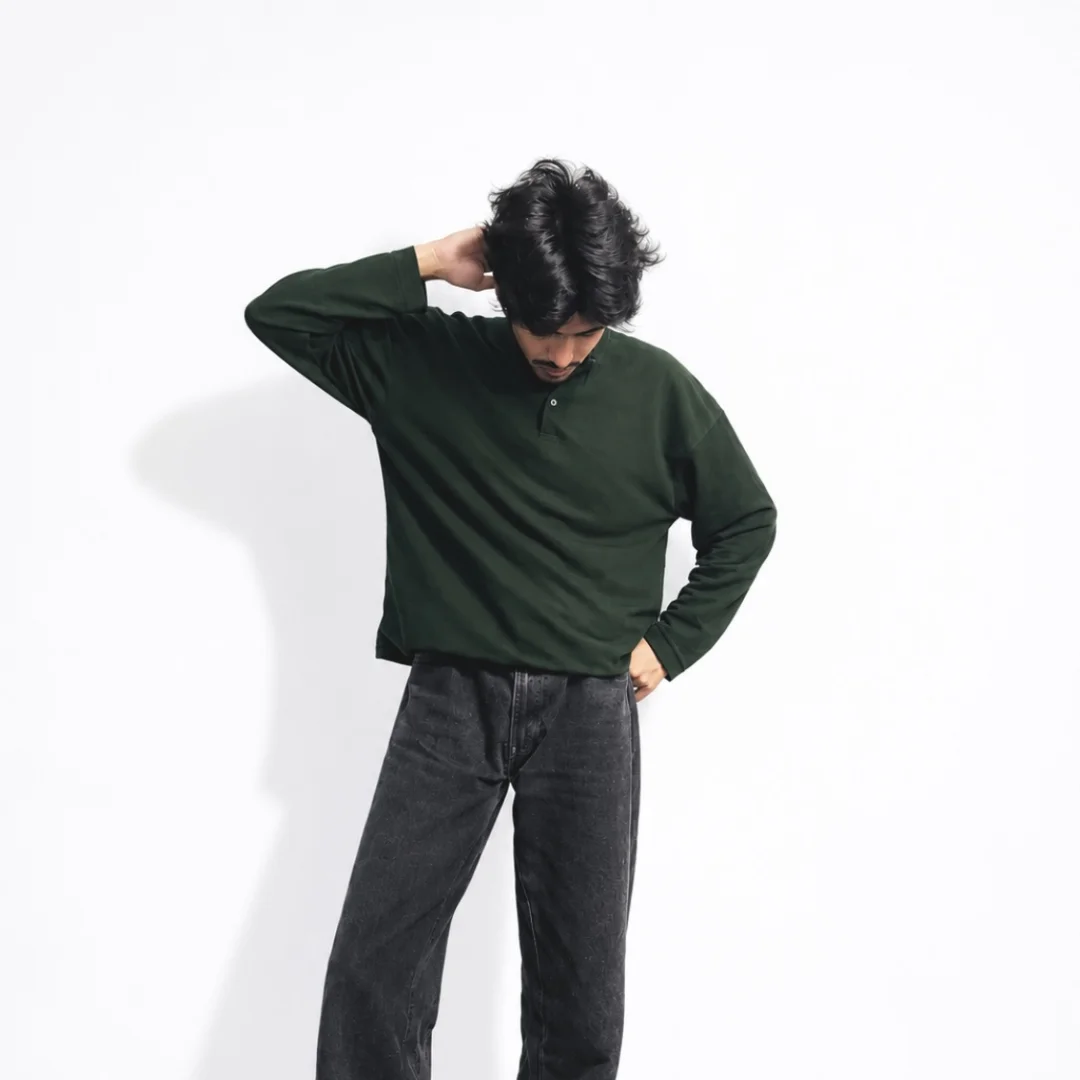 Boxy fit henley t-shirt