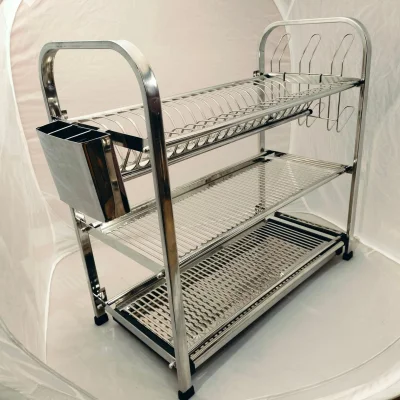 SKB Stainless Steel 3-Tier Dish Rack (Square) — image 1