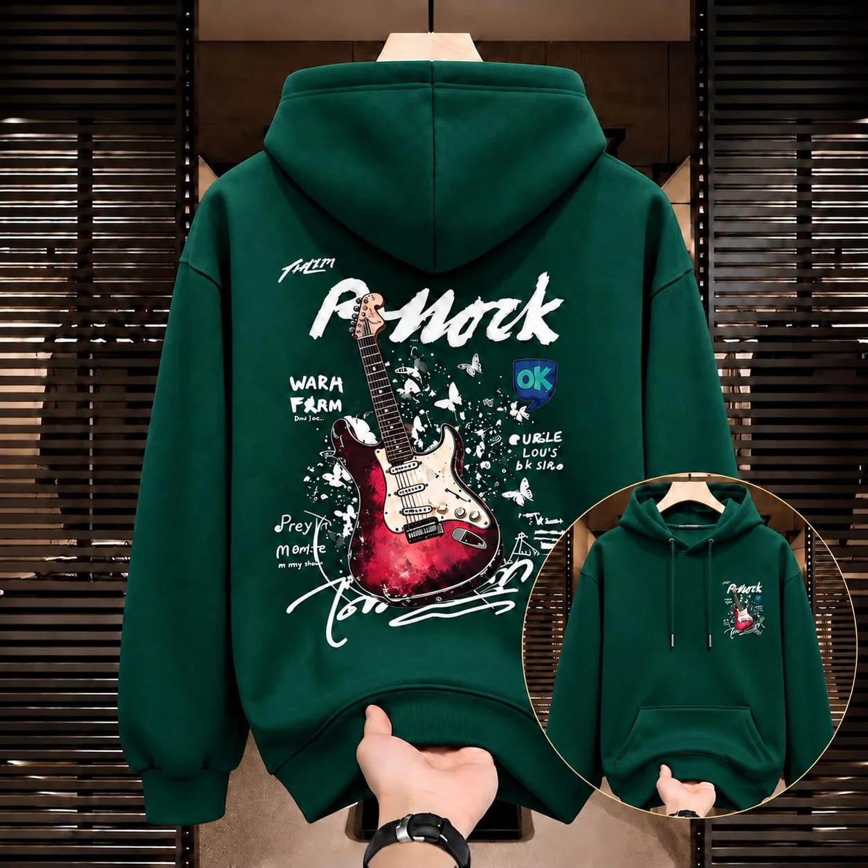 Stylish Solid Printed Cotton Hoodie — image 6