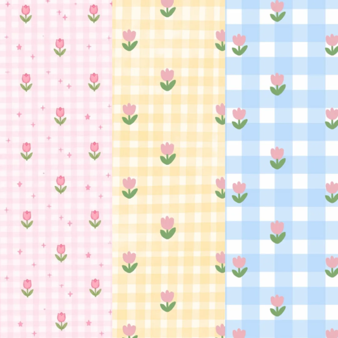 Pink Tulip Check